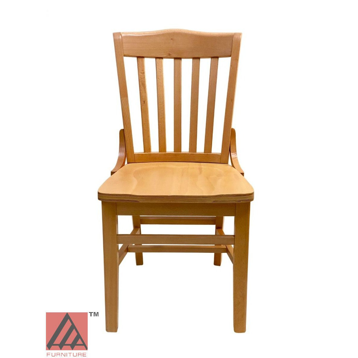 AAA Furniture Beech School House 34" Natural Wood Chair with Wood Seat