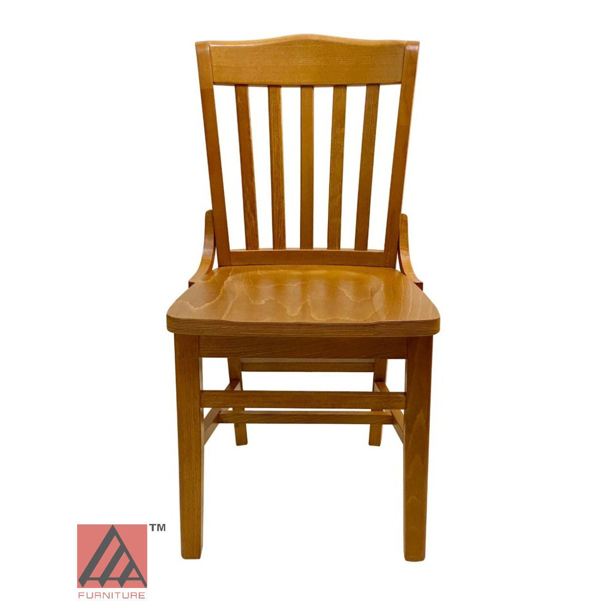 AAA Furniture Beech School House 34" Oak Wood Chair with Wood Seat