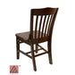 AAA Furniture Beech School House 34" Walnut Wood Chair with Solid Wood Seat