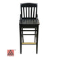 AAA Furniture Beech School House 43" Black Bar Stool with Solid Wood Seat