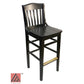 AAA Furniture Beech School House 43" Black Bar Stool with Solid Wood Seat