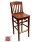 AAA Furniture Beech School House 43" Brown Bar Stool with Solid Wood Seat