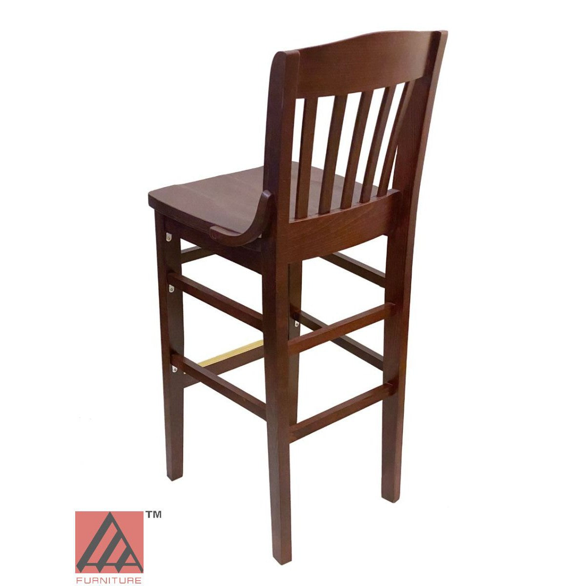 AAA Furniture Beech School House 43" Mahogany Bar Stool with Solid Wood Seat