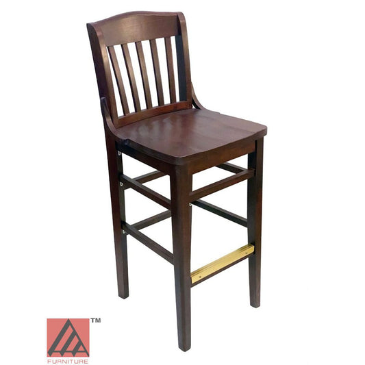 AAA Furniture Beech School House 43" Mahogany Bar Stool with Solid Wood Seat