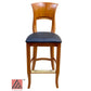 AAA Furniture Beider Meier 45" Oak Bar Stool with Black Vinyl Seat