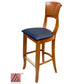 AAA Furniture Beider Meier 45" Oak Bar Stool with Black Vinyl Seat