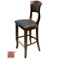 AAA Furniture Beider Meier 45" Walnut Bar Stool with Black Vinyl Seat