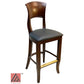 AAA Furniture Beider Meier 45" Walnut Bar Stool with Grade 4 Vinyl Seat