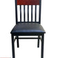 AAA Furniture Brown Wood With Vertical Slats 25" Black Metal Chair with Black Customer Owned Material Seat