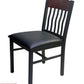 AAA Furniture Brown Wood With Vertical Slats 25" Black Metal Chair with Black Customer Owned Material Seat