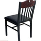 AAA Furniture Brown Wood With Vertical Slats 25" Black Metal Chair with Black Customer Owned Material Seat