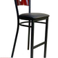 AAA Furniture Circle Wood Back 42" Brown Metal Bar Stool with Black Grade 4 Vinyl Seat