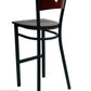 AAA Furniture Circle Wood Back 42" Brown Metal Bar Stool with Wood Seat