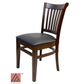 AAA Furniture Contemporary Vertical Slat 34" Walnut Wood Chair with Black Vinyl Seat