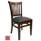 AAA Furniture Contemporary Vertical Slat 34" Walnut Wood Chair with Customer Owned Material Seat