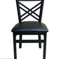 AAA Furniture Crisscross Back 33" Black Metal Chair with Black Customer Owned Material Seat