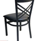 AAA Furniture Crisscross Back 33" Black Metal Chair with Black Customer Owned Material Seat