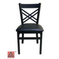 AAA Furniture Crisscross Back 33" Black Metal Chair with Black Grade 5 Vinyl Seat