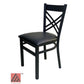 AAA Furniture Crisscross Back 33" Black Metal Chair with Black Grade 5 Vinyl Seat