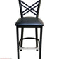 AAA Furniture Crisscross Back 43" Black Metal Bar Stool with Black Grade 4 Vinyl Seat