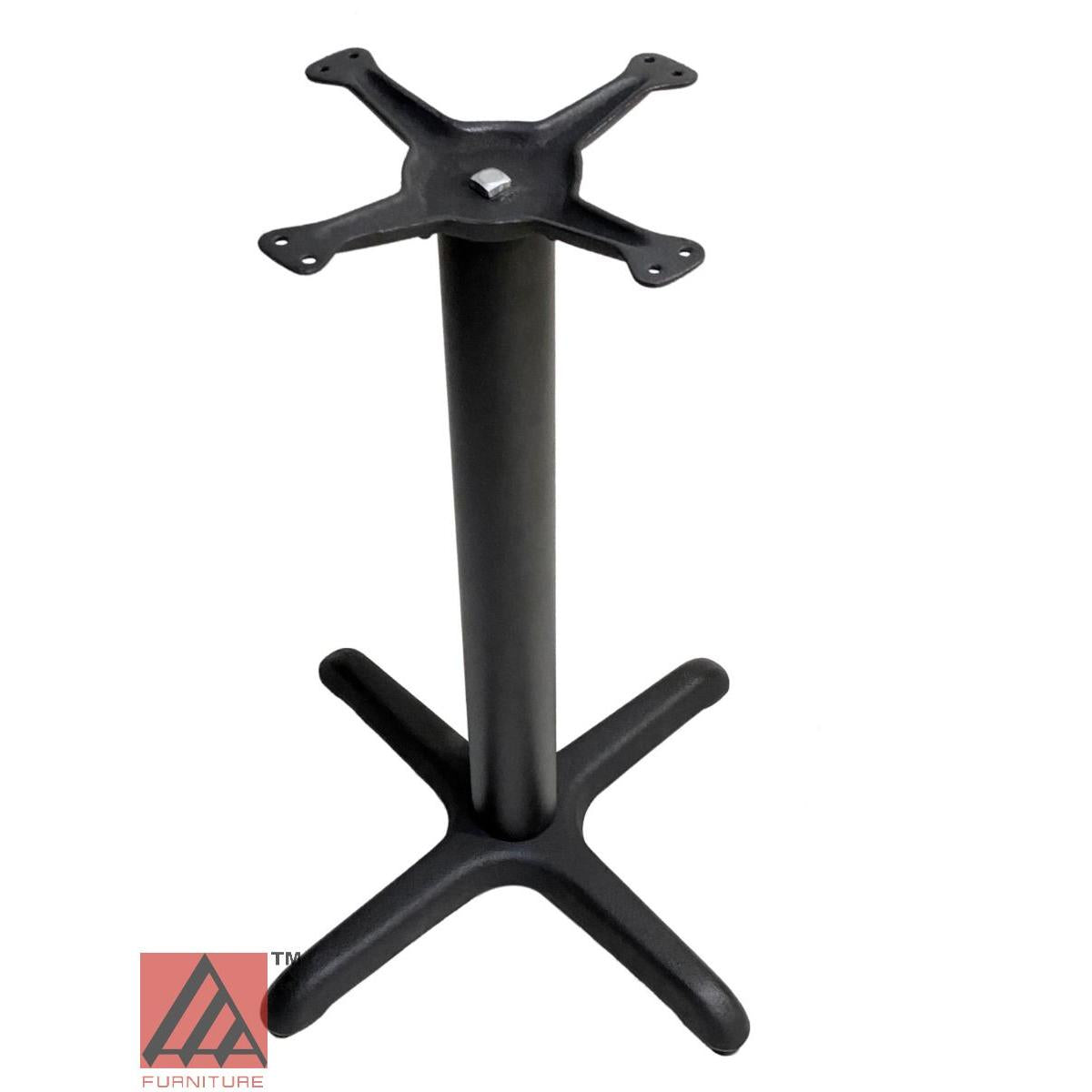 AAA Furniture Cross 22"x22" Black Cast Iron Table Base with Bar High Column+Rod