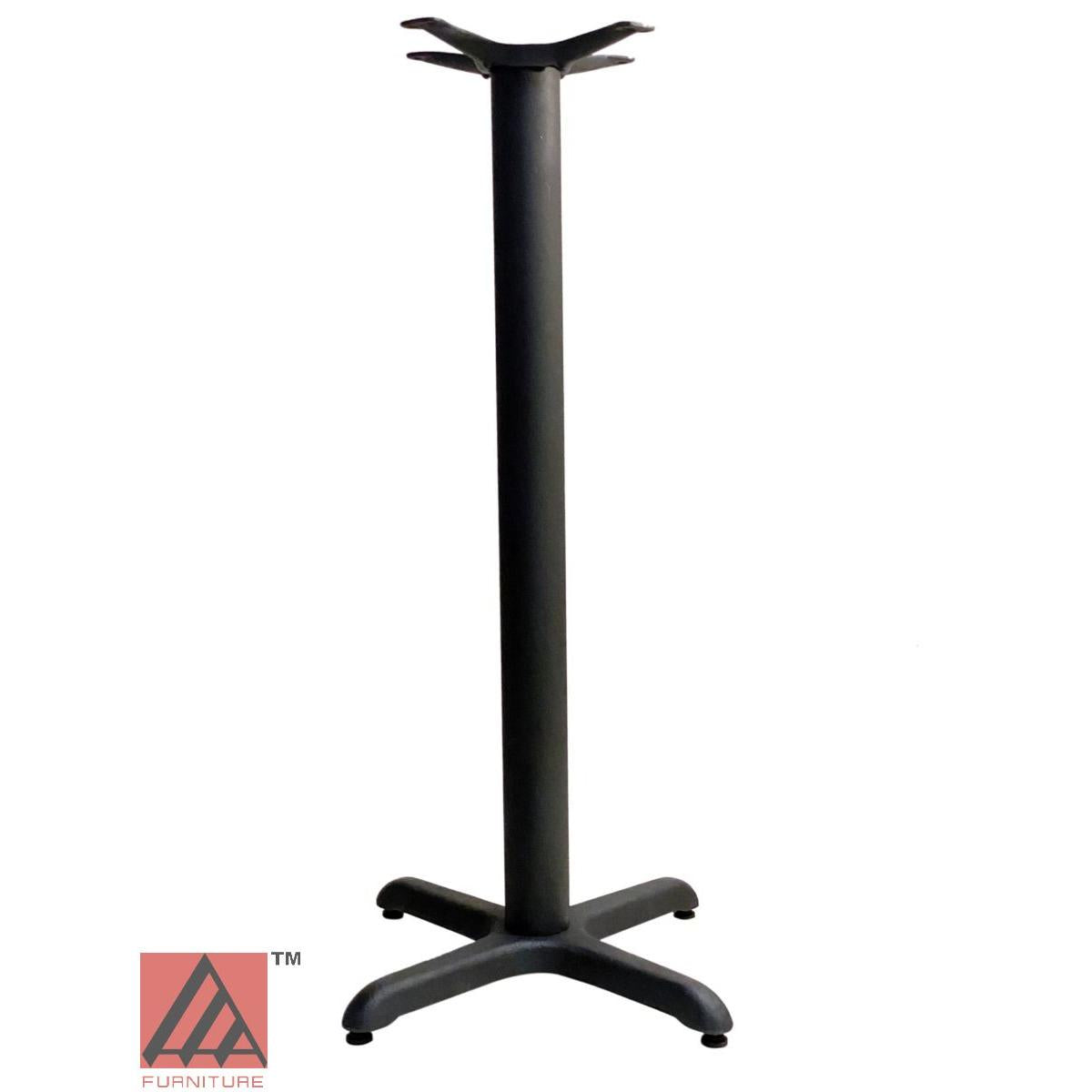 AAA Furniture Cross 22"x22" Black Cast Iron Table Base with Bar High Column+Rod