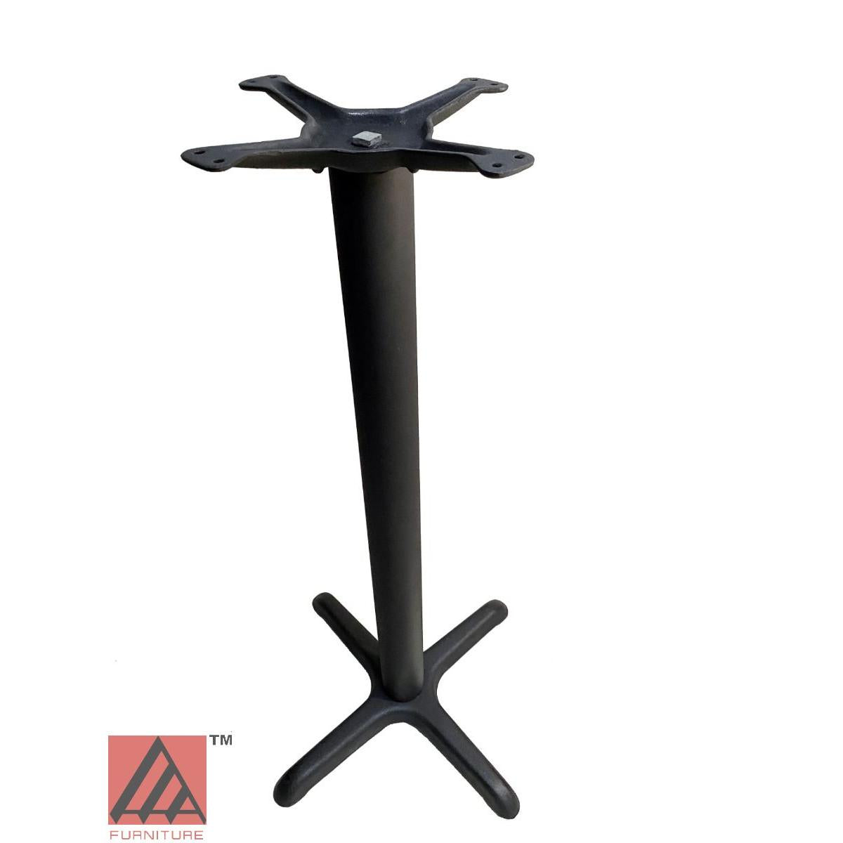 AAA Furniture Cross 22"x22" Black Cast Iron Table Base with Bar High Column+Rod