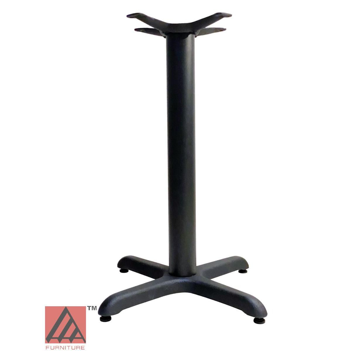 AAA Furniture Cross 22"x22" Black Cast Iron Table Base with Bar High Column+Rod