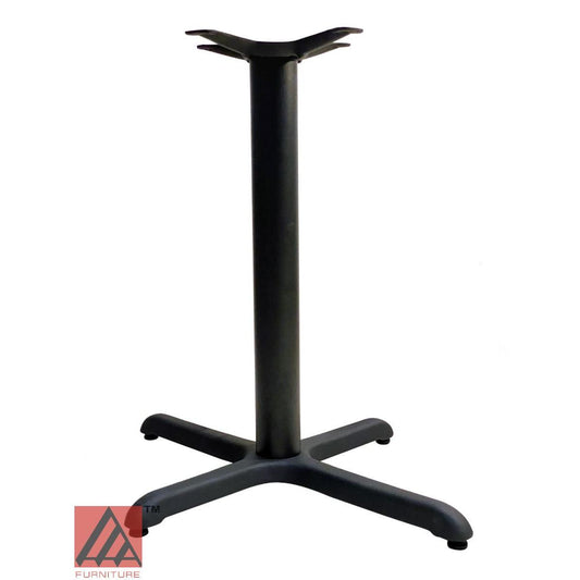 AAA Furniture Cross 24"x30" Black Cast Iron Table Base with Bar High Column+Rod