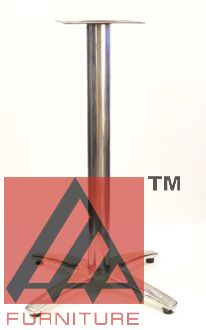AAA Furniture Cross 25"x25" Chrome Cast Iron Table Base Bar Height