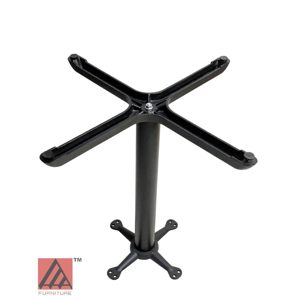 AAA Furniture Cross 30"x30" Black Cast Iron Table Base with Bar High Column+Rod