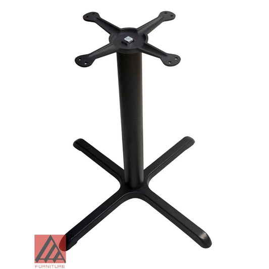 AAA Furniture Cross 30"x30" Black Cast Iron Table Base with Bar High Column+Rod