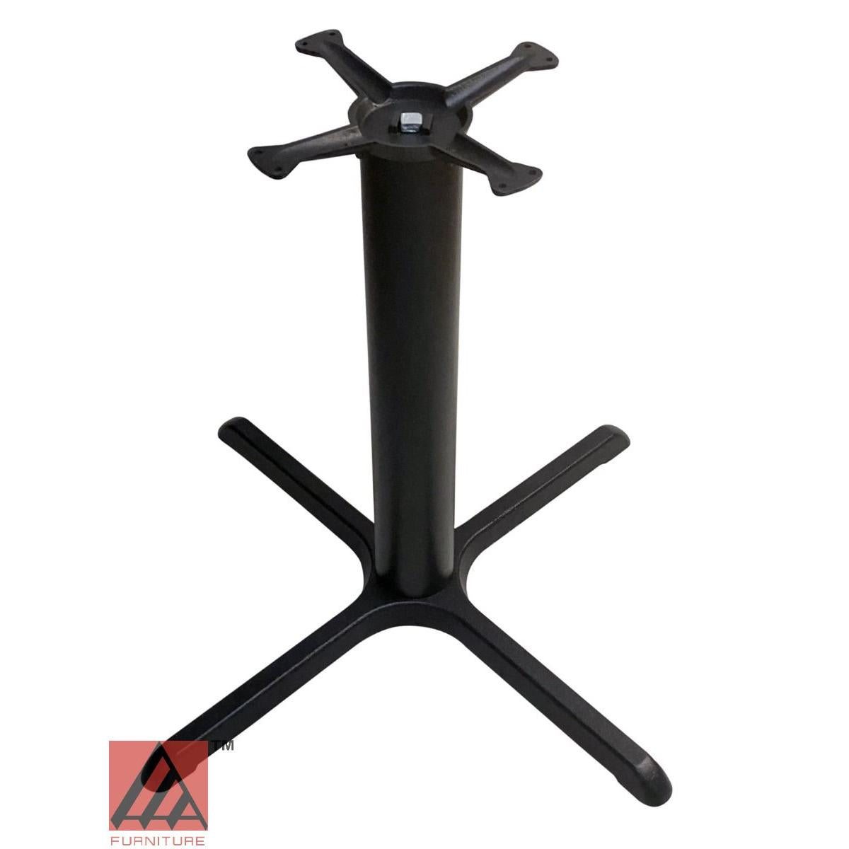 AAA Furniture Cross 33"x33" Black Cast Iron Table Base with Bar High Column+Rod