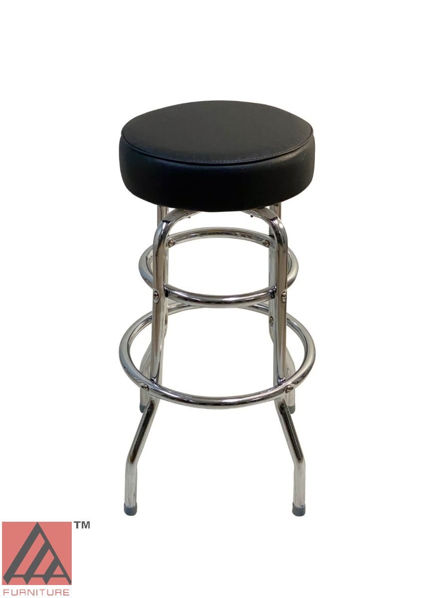 AAA Furniture Double Ring 29" Black Bar Stool Backless