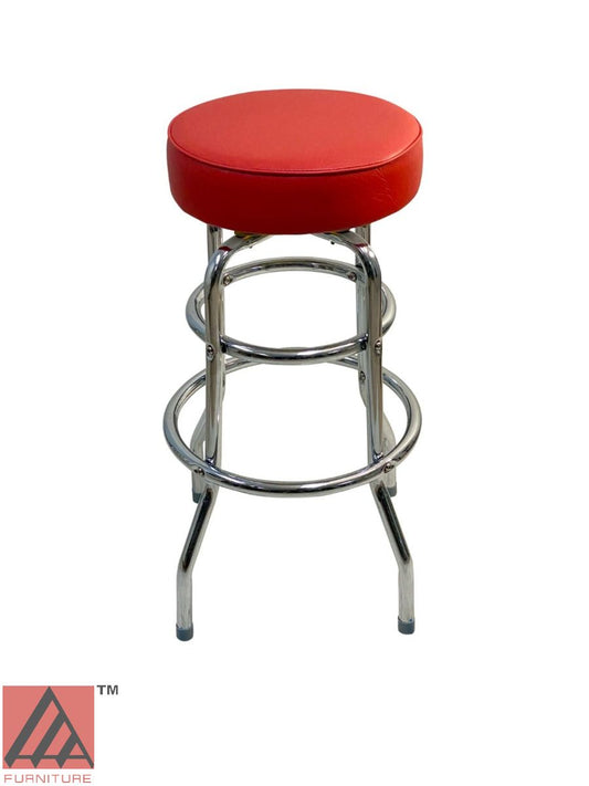 AAA Furniture Double Ring 29" Red Bar Stool Backless