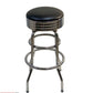 AAA Furniture Double Ring 30" Bar Stool with Black Customer Owned Material & Chrome Seat Band