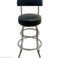 AAA Furniture Double Ring 41" Black Bar Stool with Back