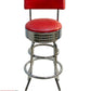 AAA Furniture Double Ring 41" Wine Bar Stool with Back and Chrome Seat Band