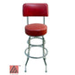 AAA Furniture Double Ring 41" Wine Bar Stool with Back
