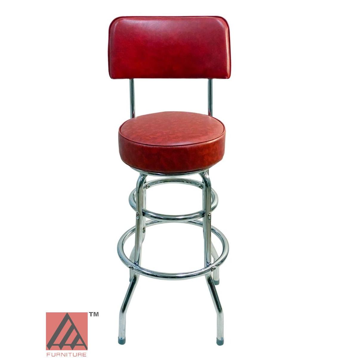 AAA Furniture Double Ring 41" Wine Bar Stool with Back