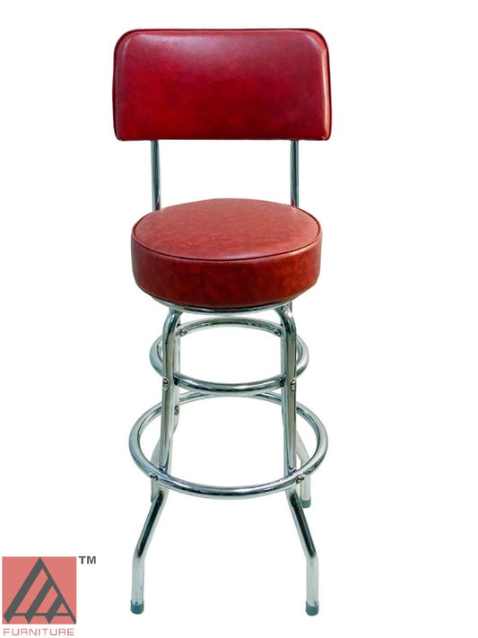 AAA Furniture Double Ring 41" Wine Bar Stool with Back