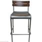 AAA Furniture Epic 40" Galvanized Metal Chair with Walnut Wood Seat