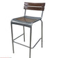 AAA Furniture Epic 40" Galvanized Metal Chair with Walnut Wood Seat