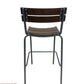 AAA Furniture Epic 40" Galvanized Metal Chair with Walnut Wood Seat