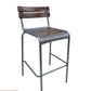 AAA Furniture Epic 40" Galvanized Metal Chair with Walnut Wood Seat