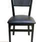 AAA Furniture Grid Back 32" Black Metal Chair with Black Customer Owned Material Seat