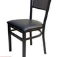 AAA Furniture Grid Back 32" Black Metal Chair with Black Customer Owned Material Seat