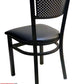 AAA Furniture Grid Back 32" Black Metal Chair with Black Customer Owned Material Seat