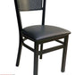 AAA Furniture Grid Back 32" Black Metal Chair with Black Customer Owned Material Seat