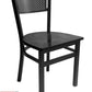 AAA Furniture Grid Back 32" Black Metal Chair with Black Wood Seat